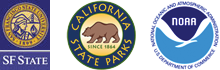 Partner logos for San Francisco State, California State Parks, NOAA