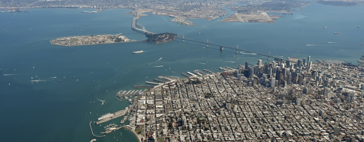 aerial view of sf bay 