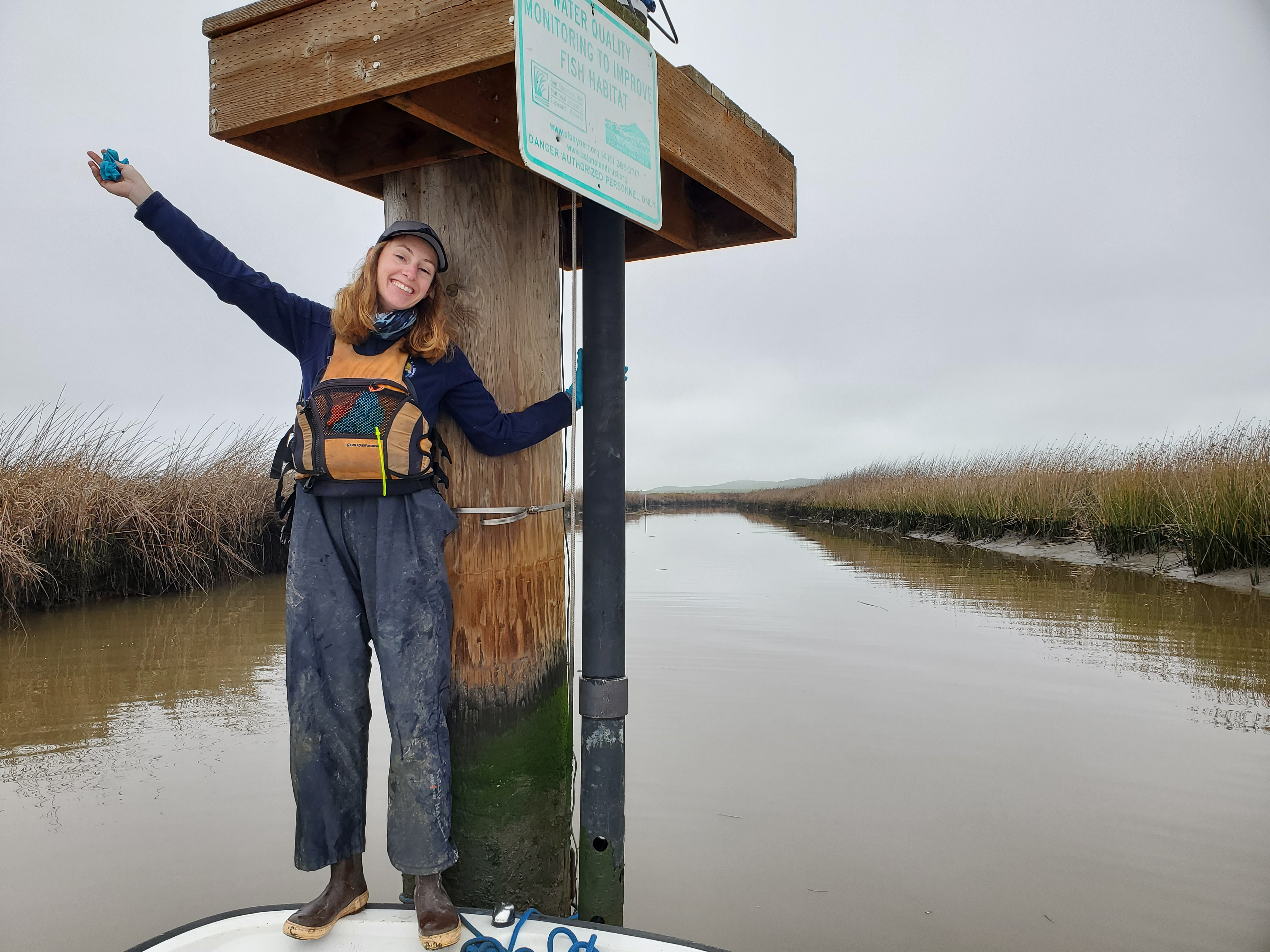 Catie on her last trip to Suisun Marsh. 