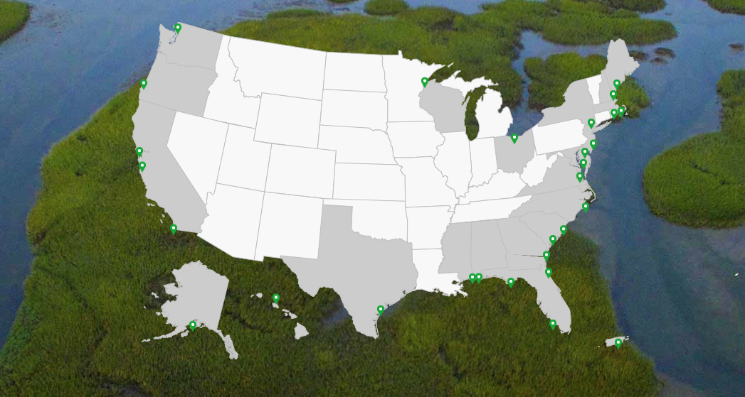 NERR System Map showing locations of reserves