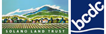 Partner logos for Solano Land Trust and BCDC
