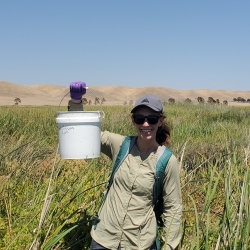 NERR Graduate Student Catie Thow in the field