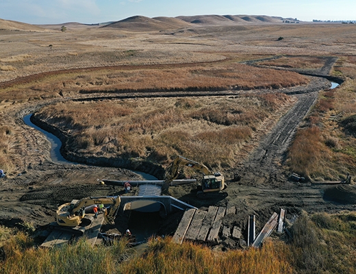 Restoration construction at Rush Ranch